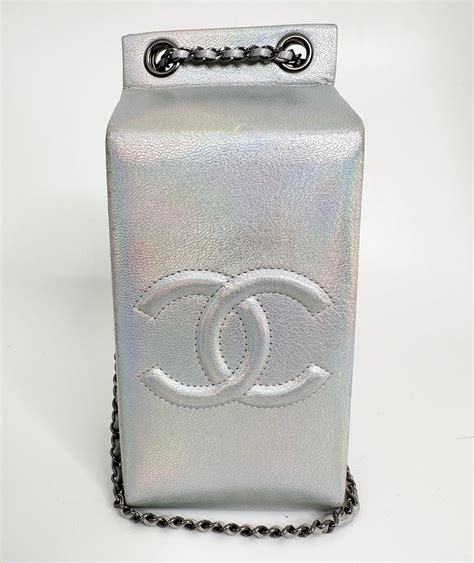 chanel milk carton bag replica|CHANEL Iridescent Silver Lait de Coco Milk Carton Bag .